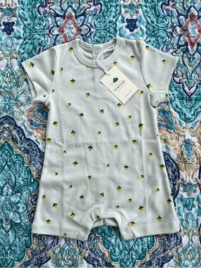 FIN & VINCE Organic Cotton Lemon Print one Piece 6-12M